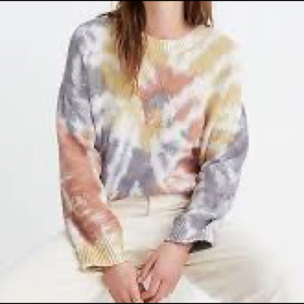 Madewell Tie dye Westford cotton pullover sweater. SZ S.